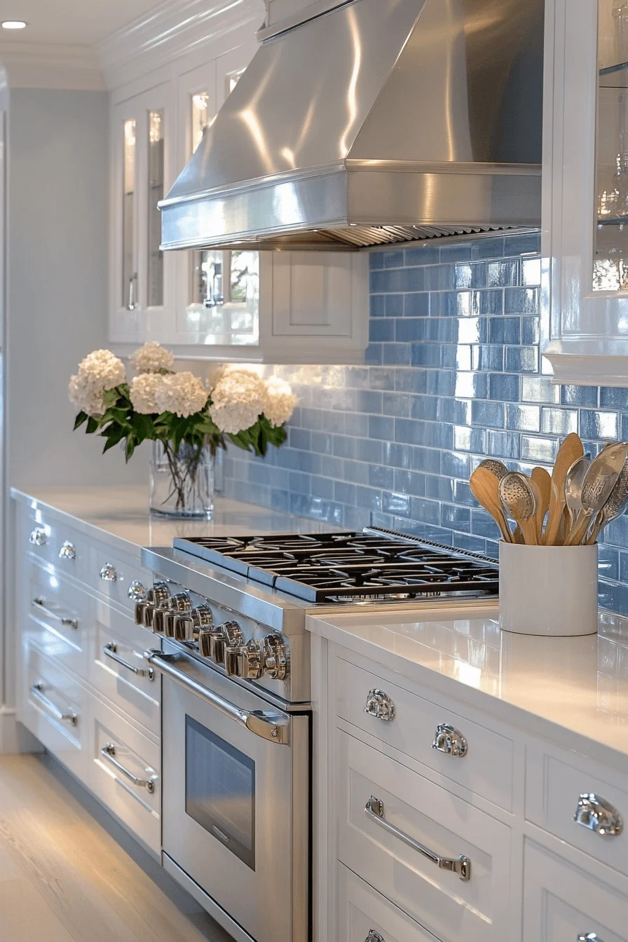 blue backsplash kitchen