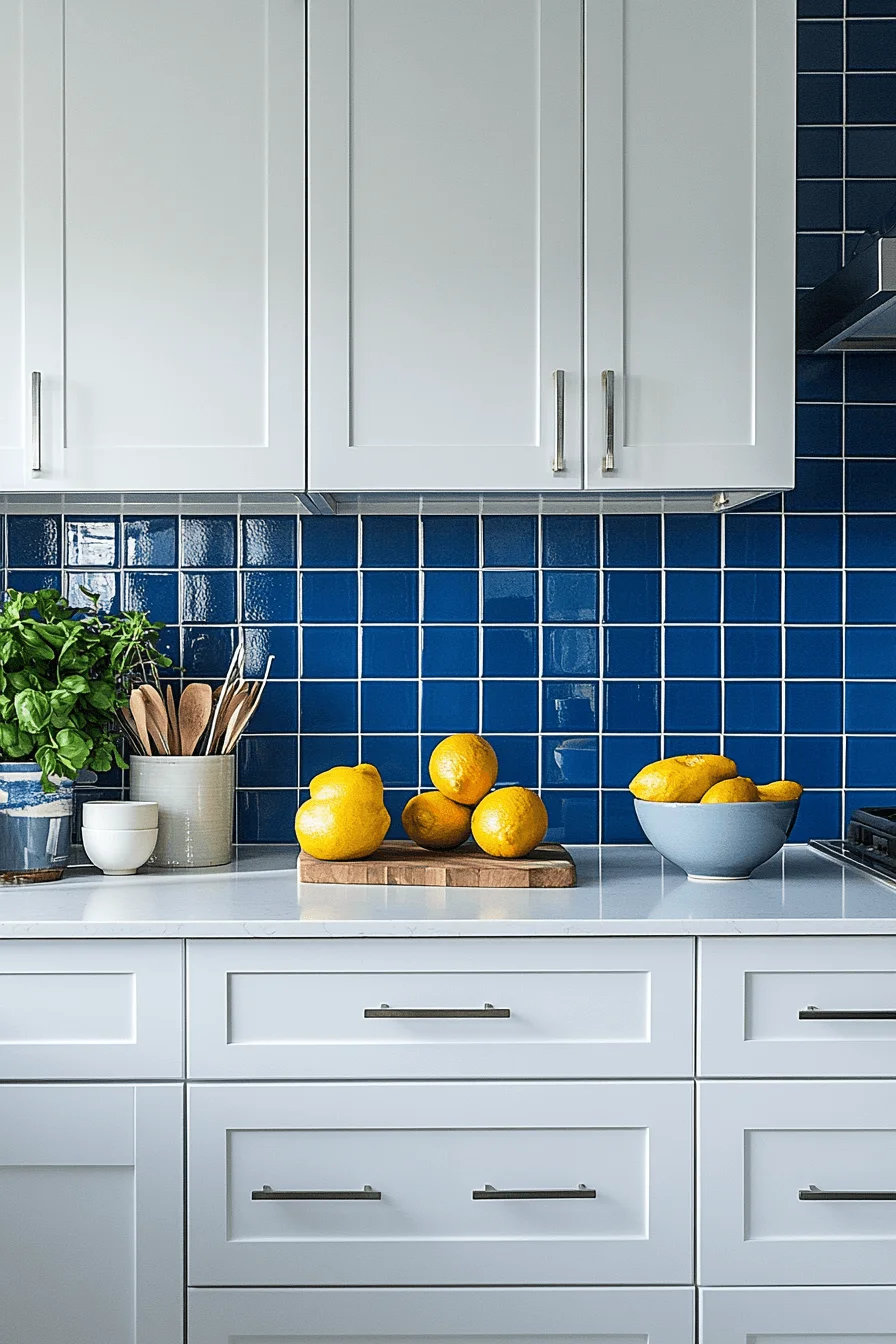 blue backsplash kitchen