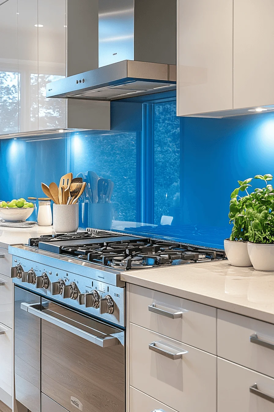 blue backsplash kitchen