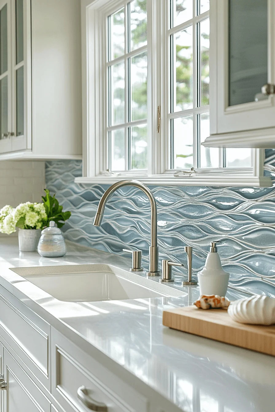 blue backsplash kitchen