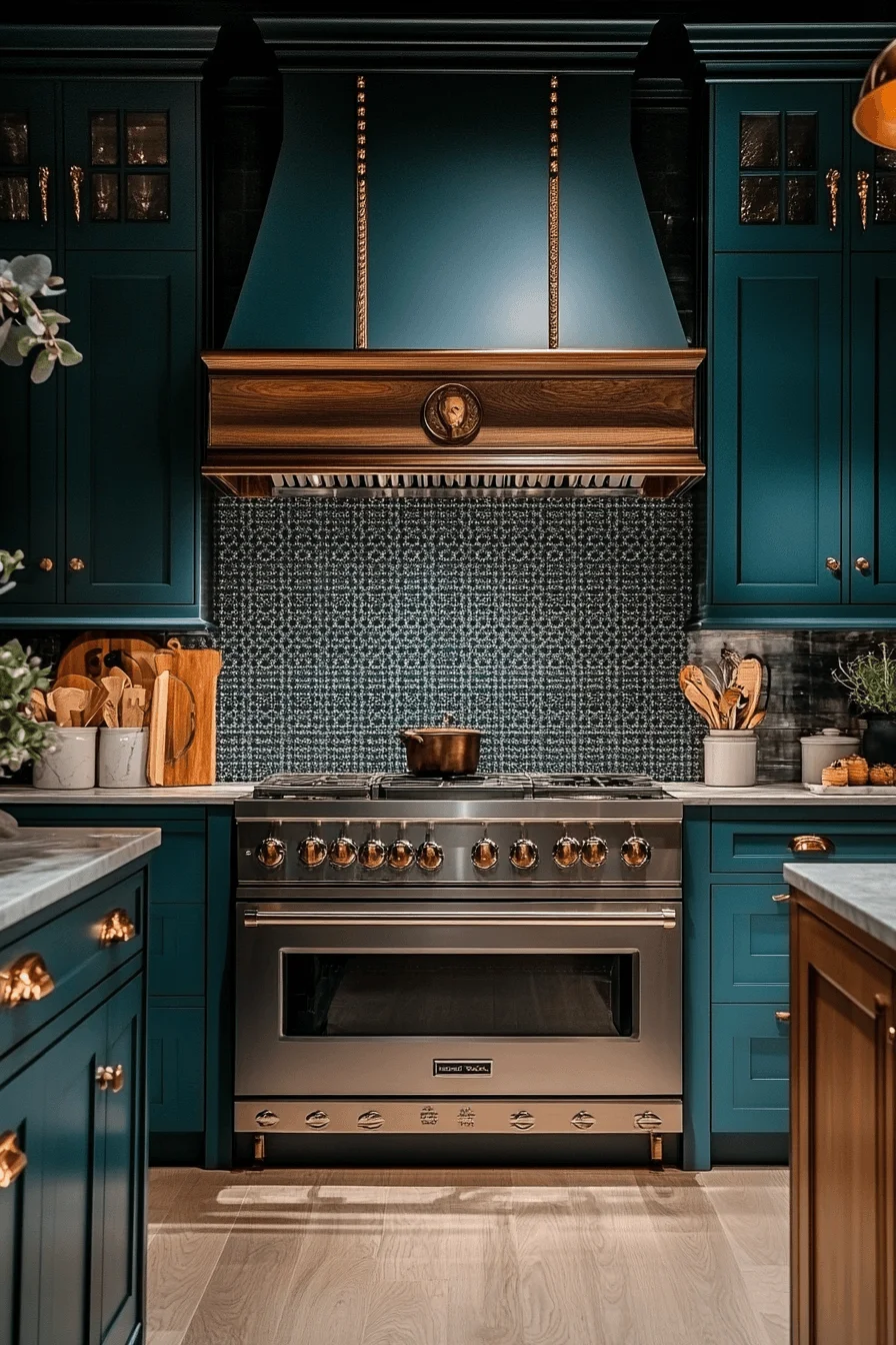 Blue Green Kitchen Cabinets