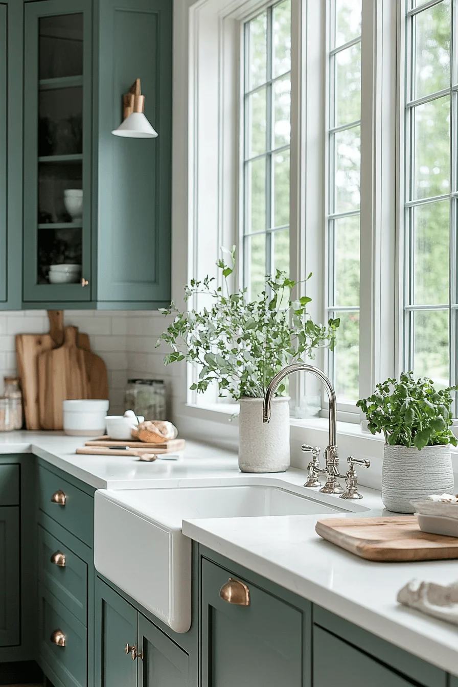 Blue Green Kitchen Cabinets