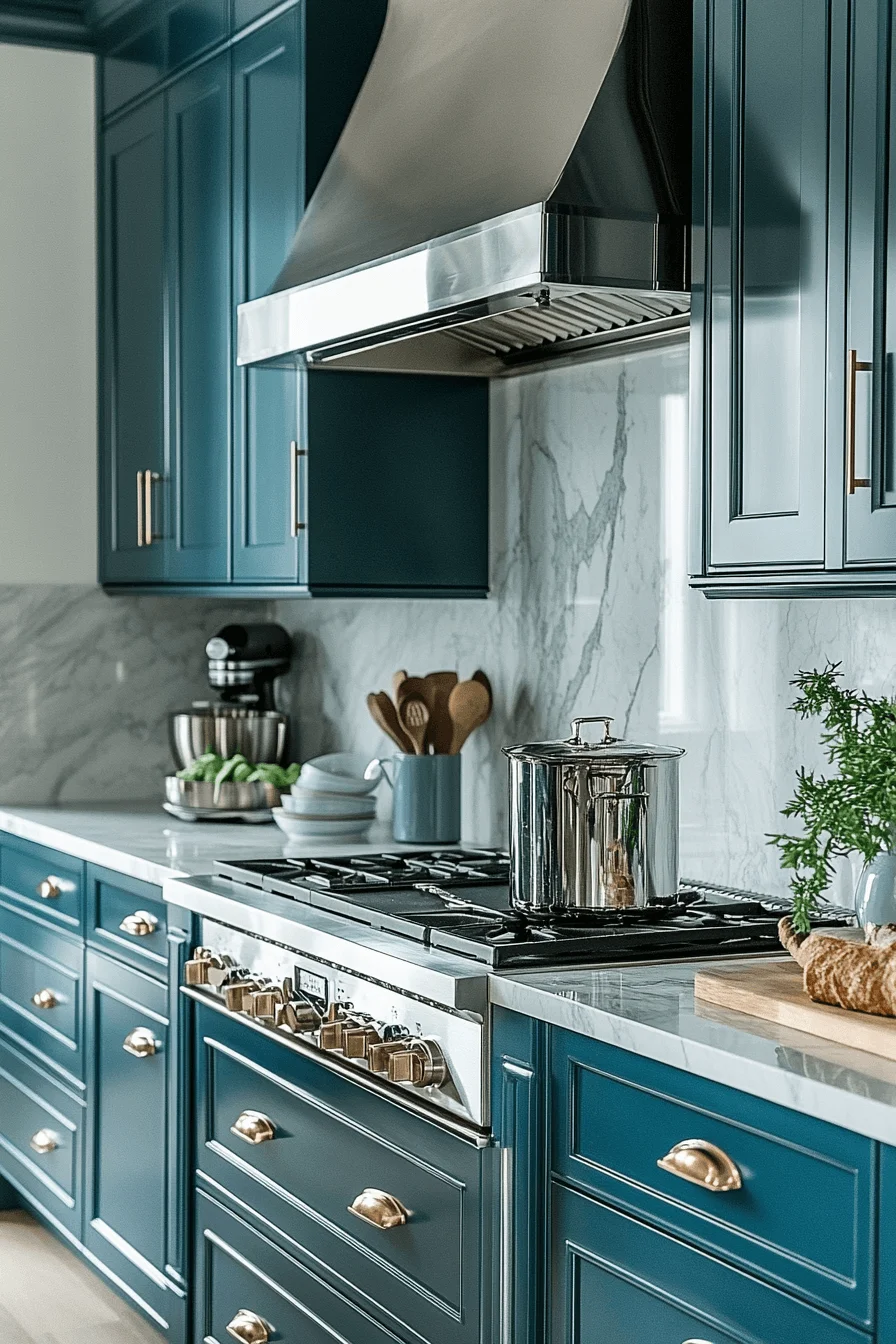Blue Green Kitchen Cabinets