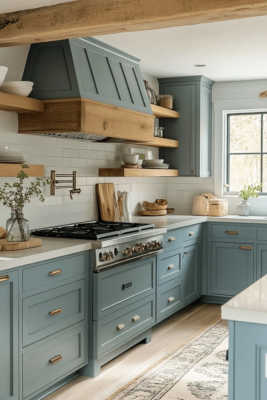 Blue Green Kitchen Cabinets