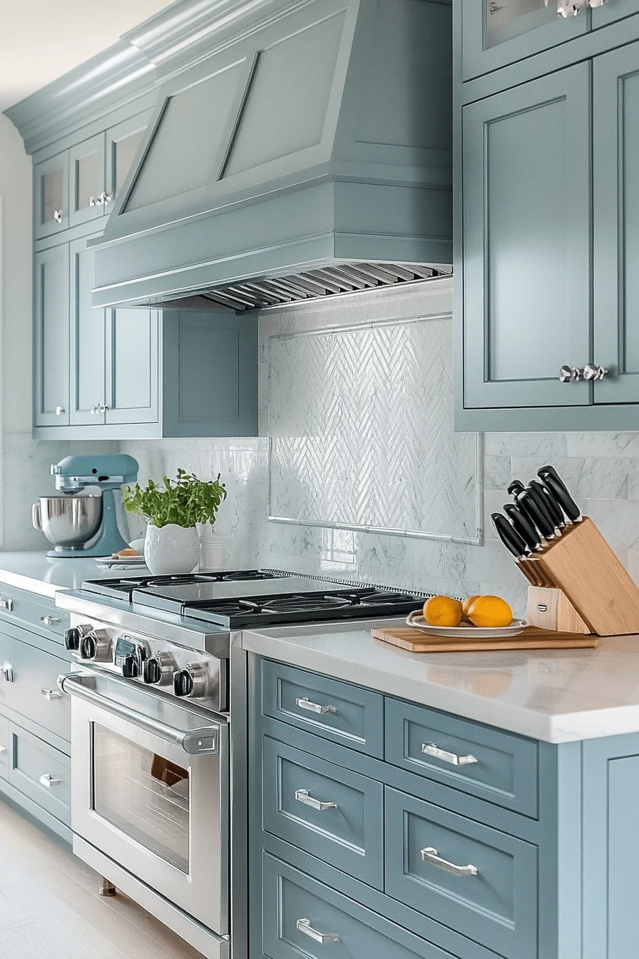 Blue Green Kitchen Cabinets