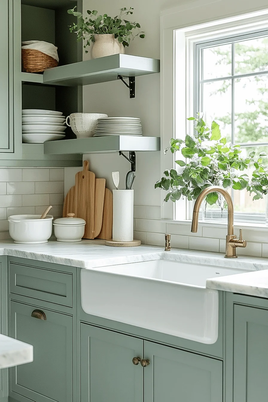 Blue Green Kitchen Cabinets