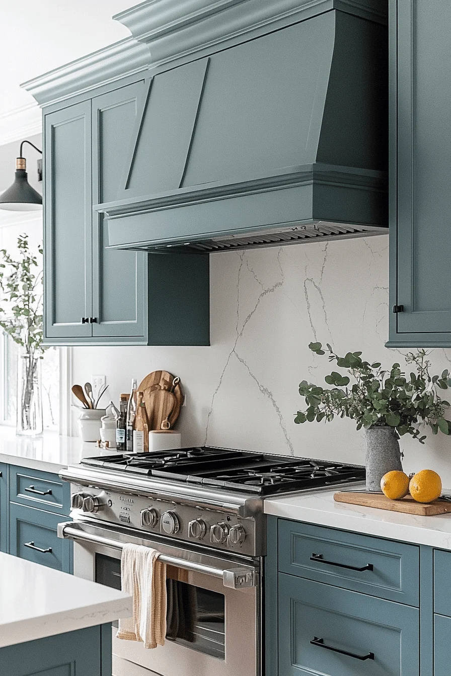 Blue Green Kitchen Cabinets