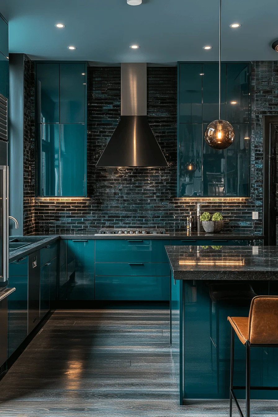 Blue Green Kitchen Cabinets