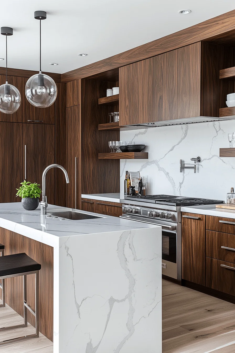 Dark Walnut Kitchen Cabinets