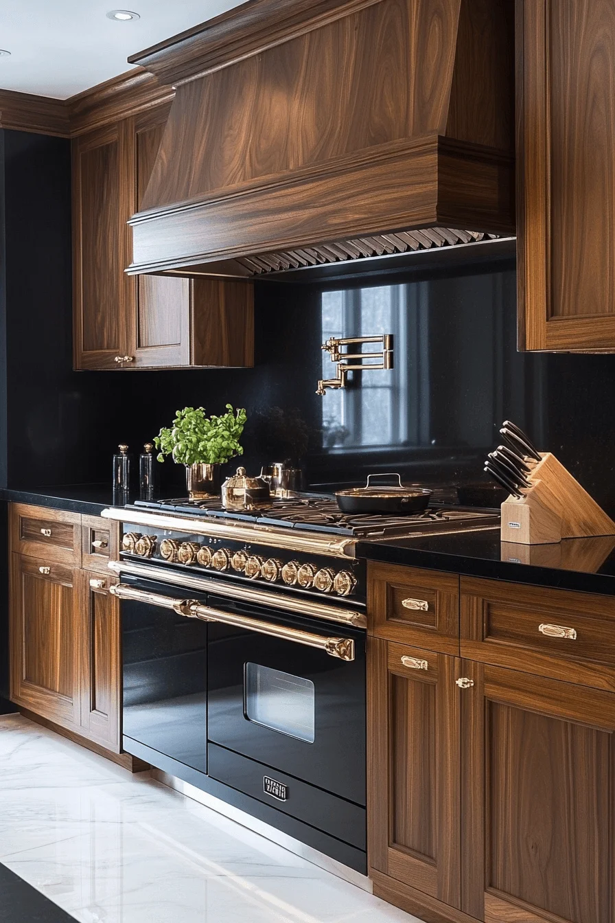 Dark Walnut Kitchen Cabinets