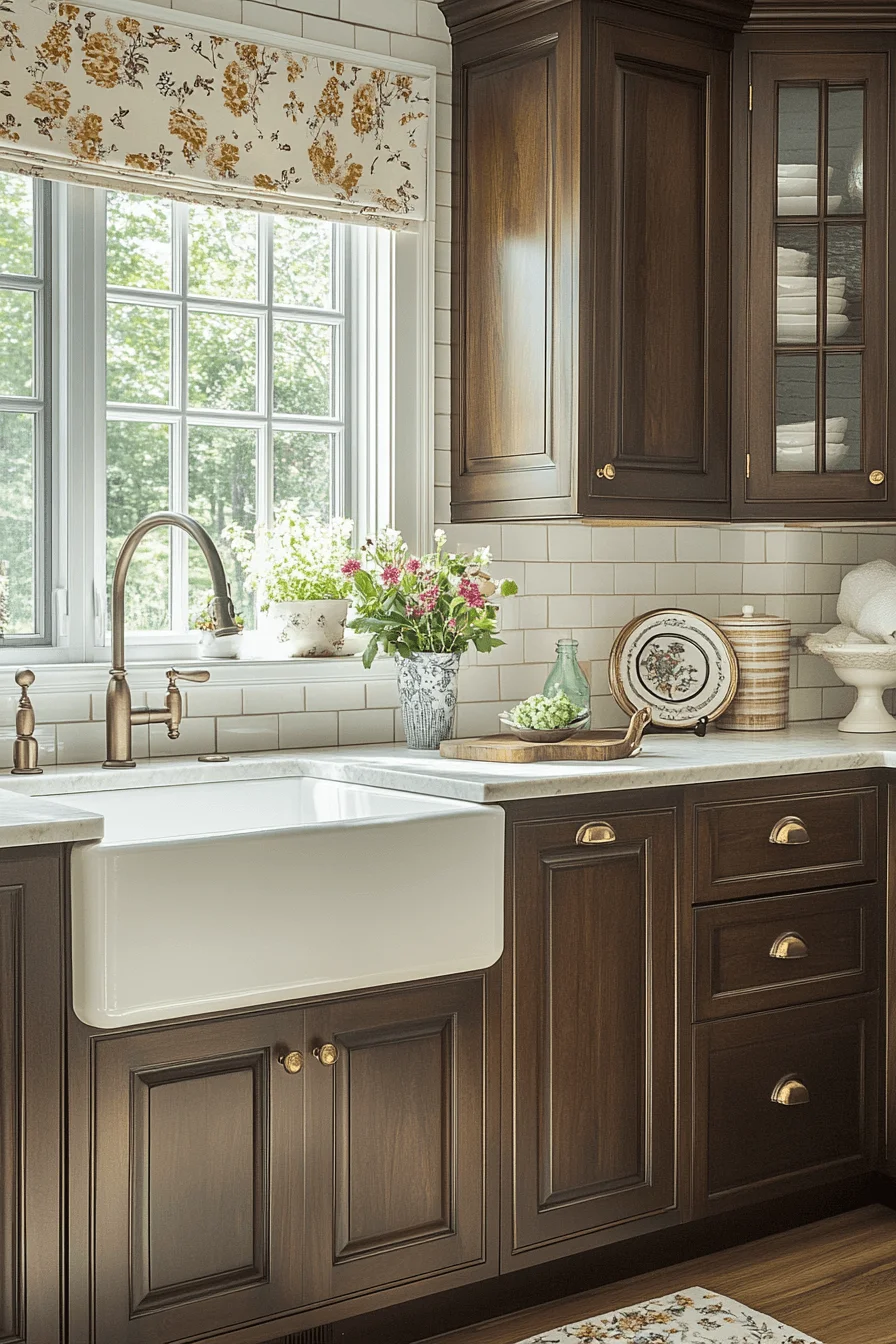 Dark Walnut Kitchen Cabinets