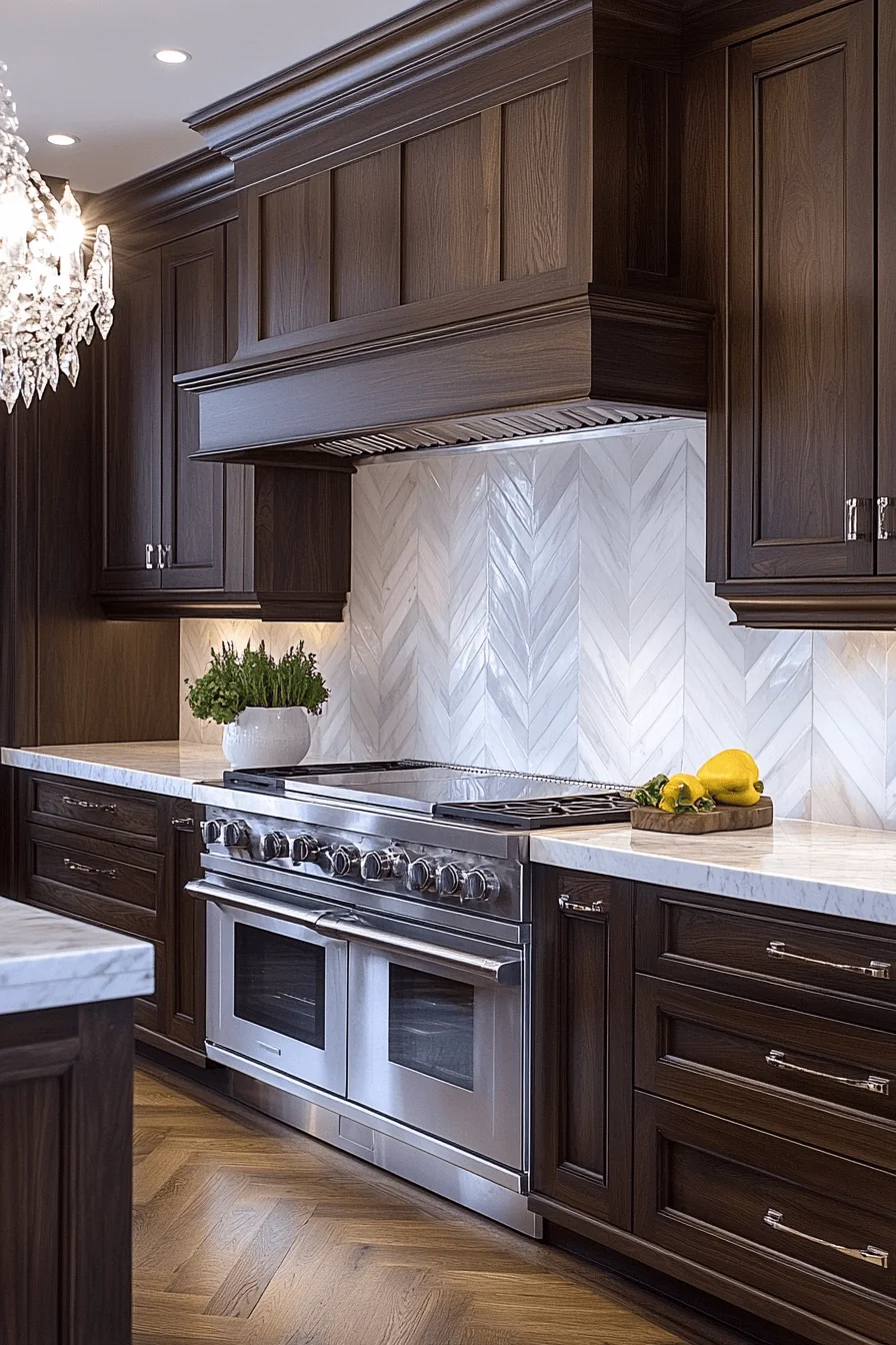 Dark Walnut Kitchen Cabinets