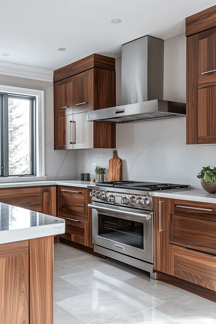 Dark Walnut Kitchen Cabinets