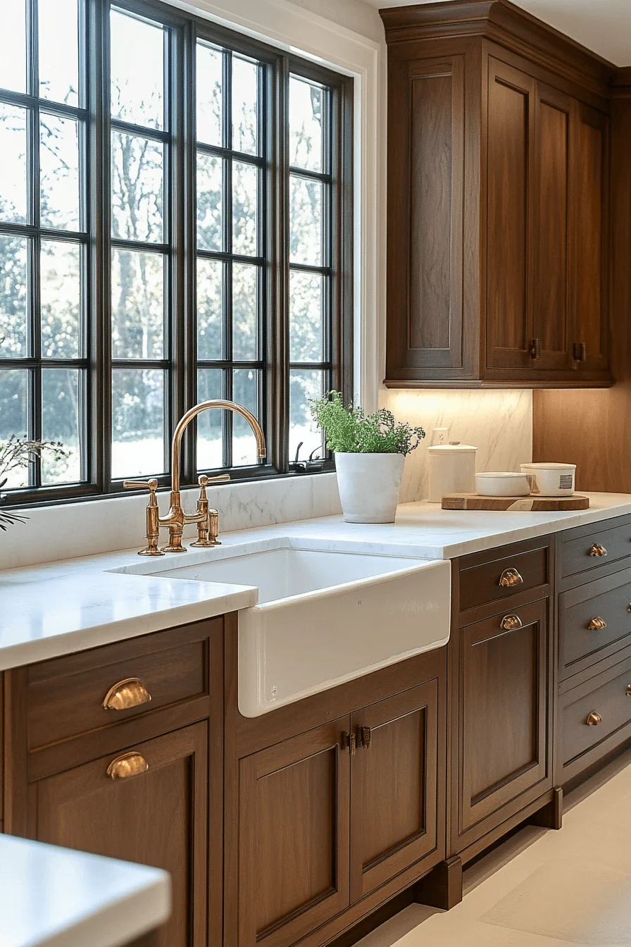 Dark Walnut Kitchen Cabinets