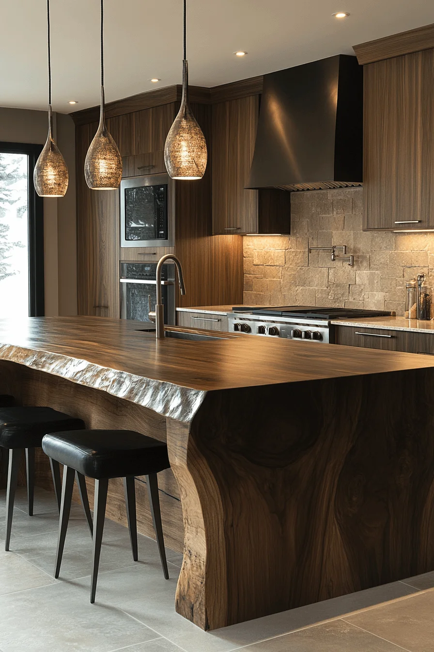 Dark Walnut Kitchen Cabinets