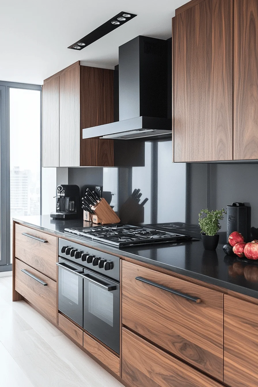 Dark Walnut Kitchen Cabinets