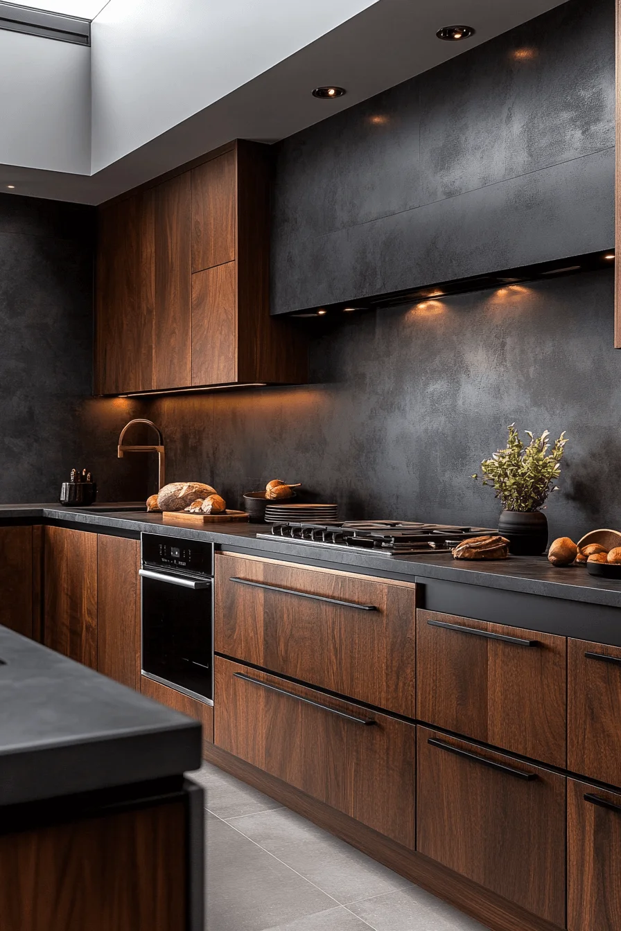 Dark Walnut Kitchen Cabinets