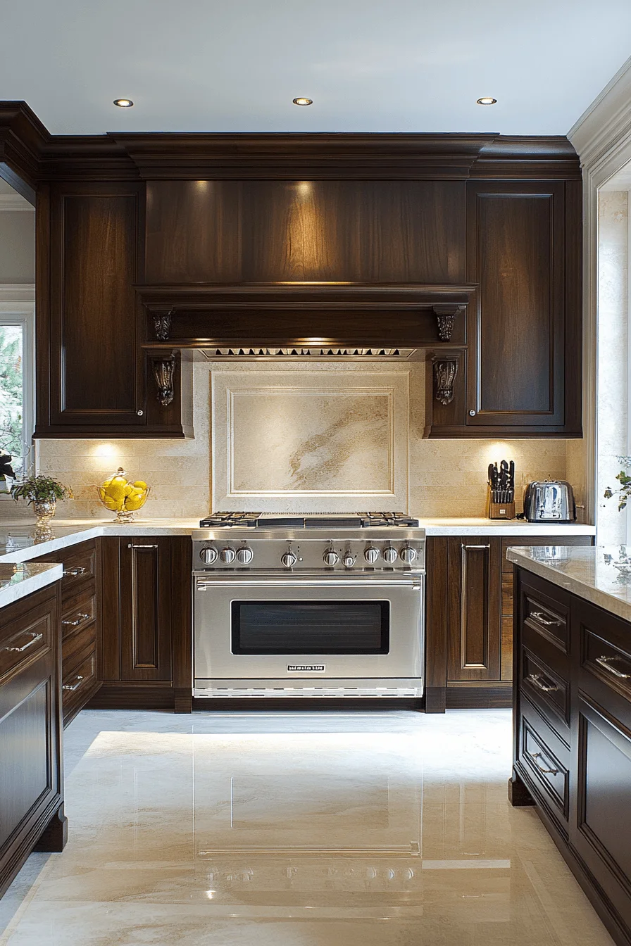 Dark Walnut Kitchen Cabinets