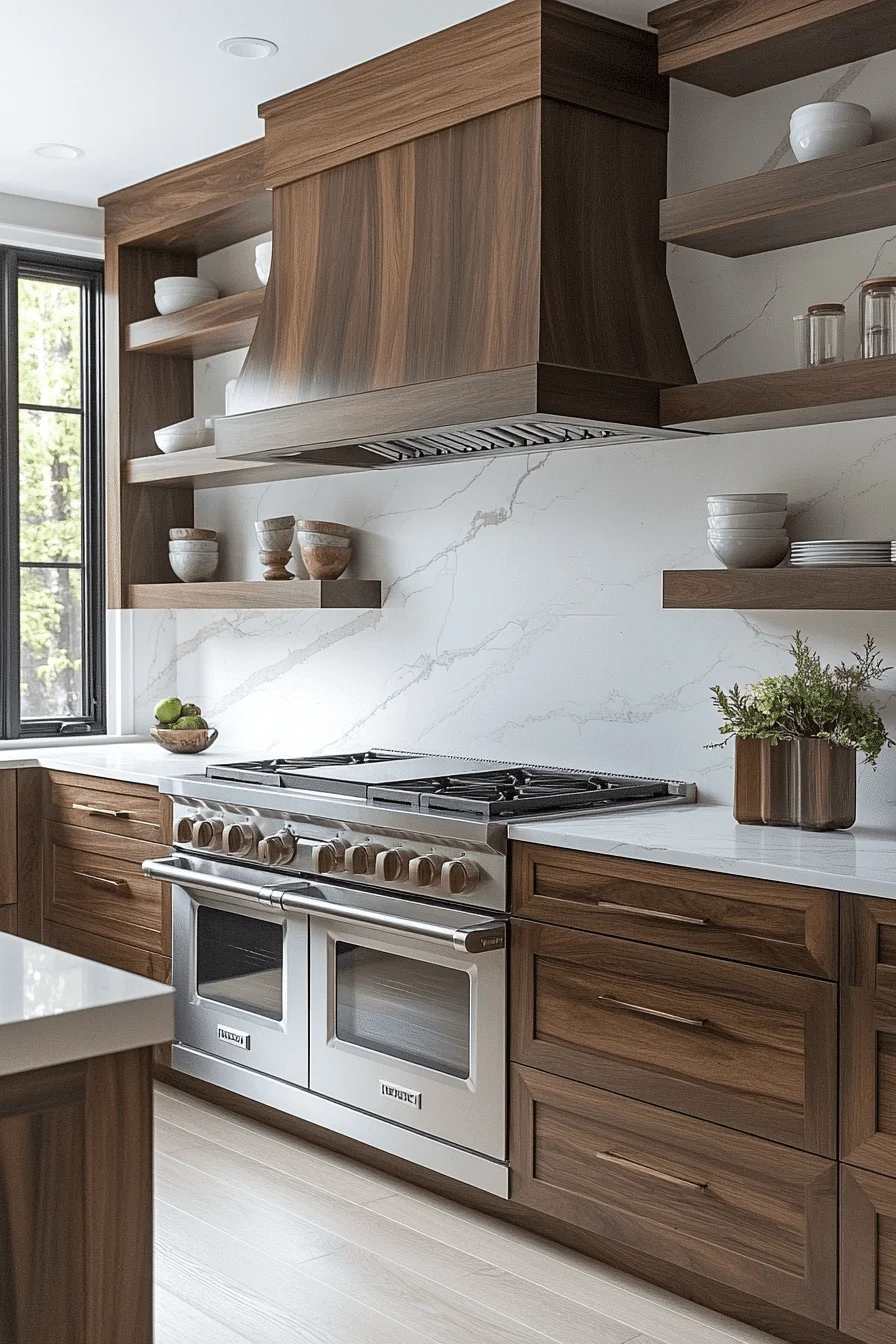 Dark Walnut Kitchen Cabinets