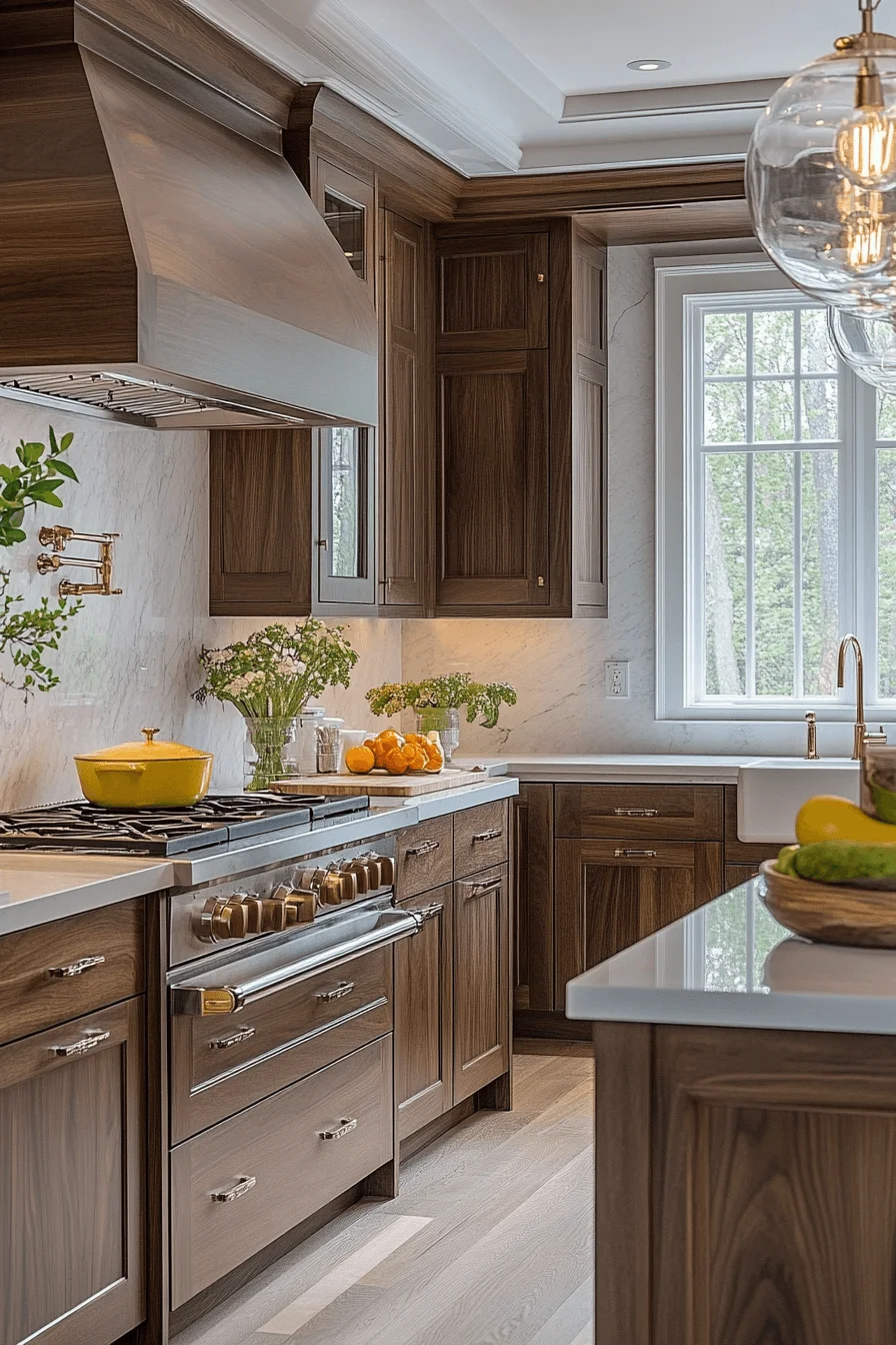 Dark Walnut Kitchen Cabinets