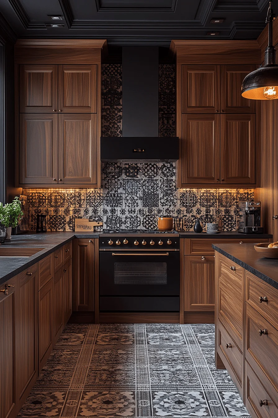 Dark Walnut Kitchen Cabinets