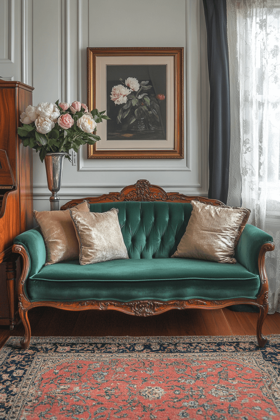 green couch living room ideas