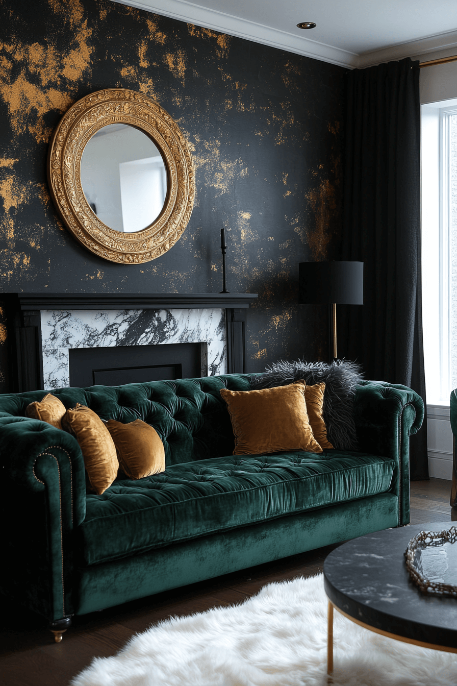 green couch living room ideas