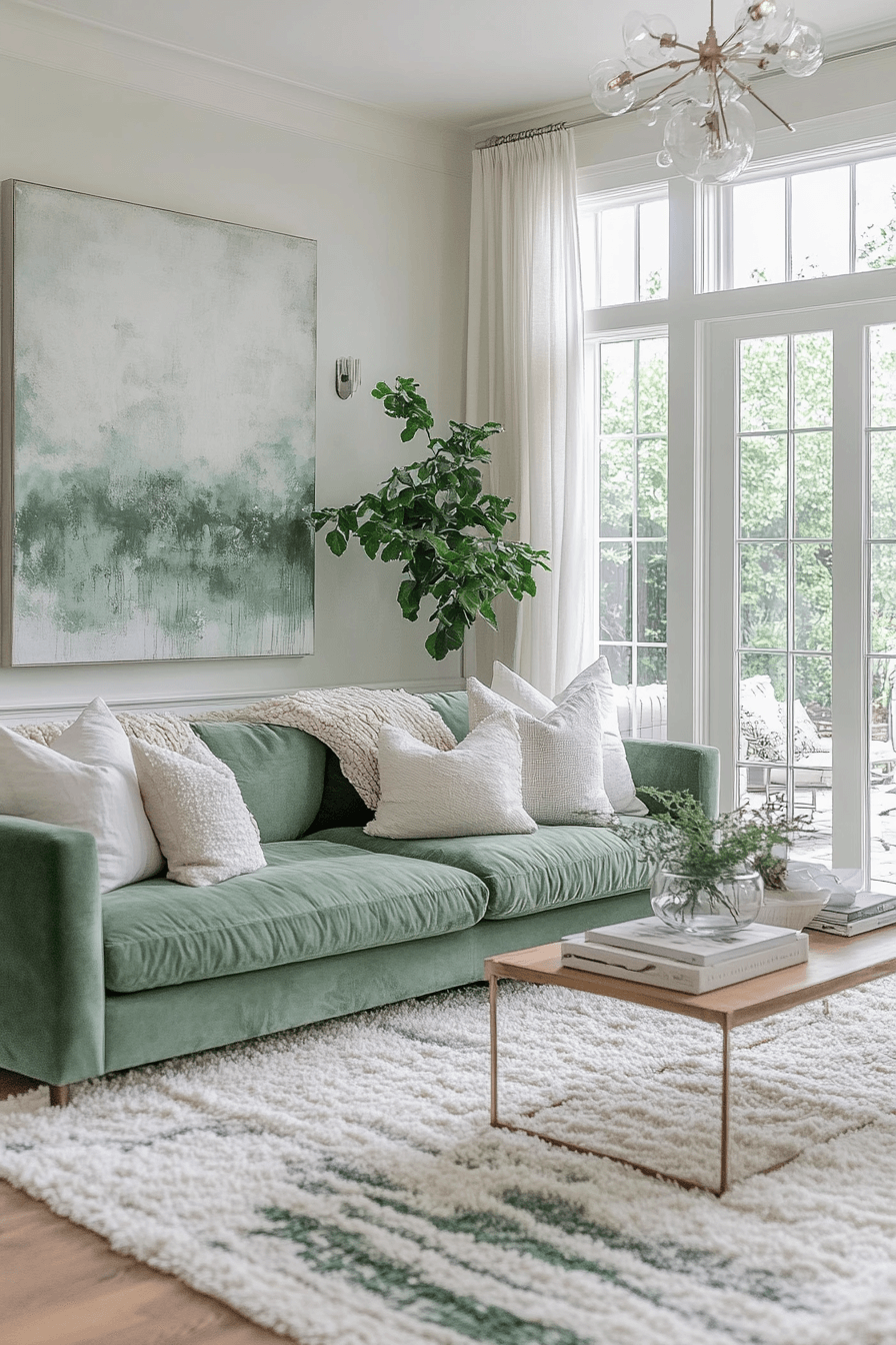 green couch living room ideas