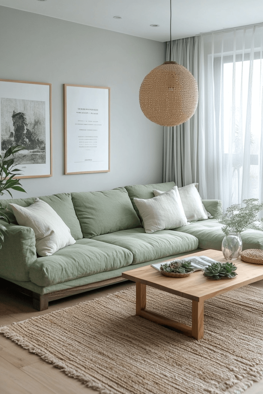 green couch living room ideas