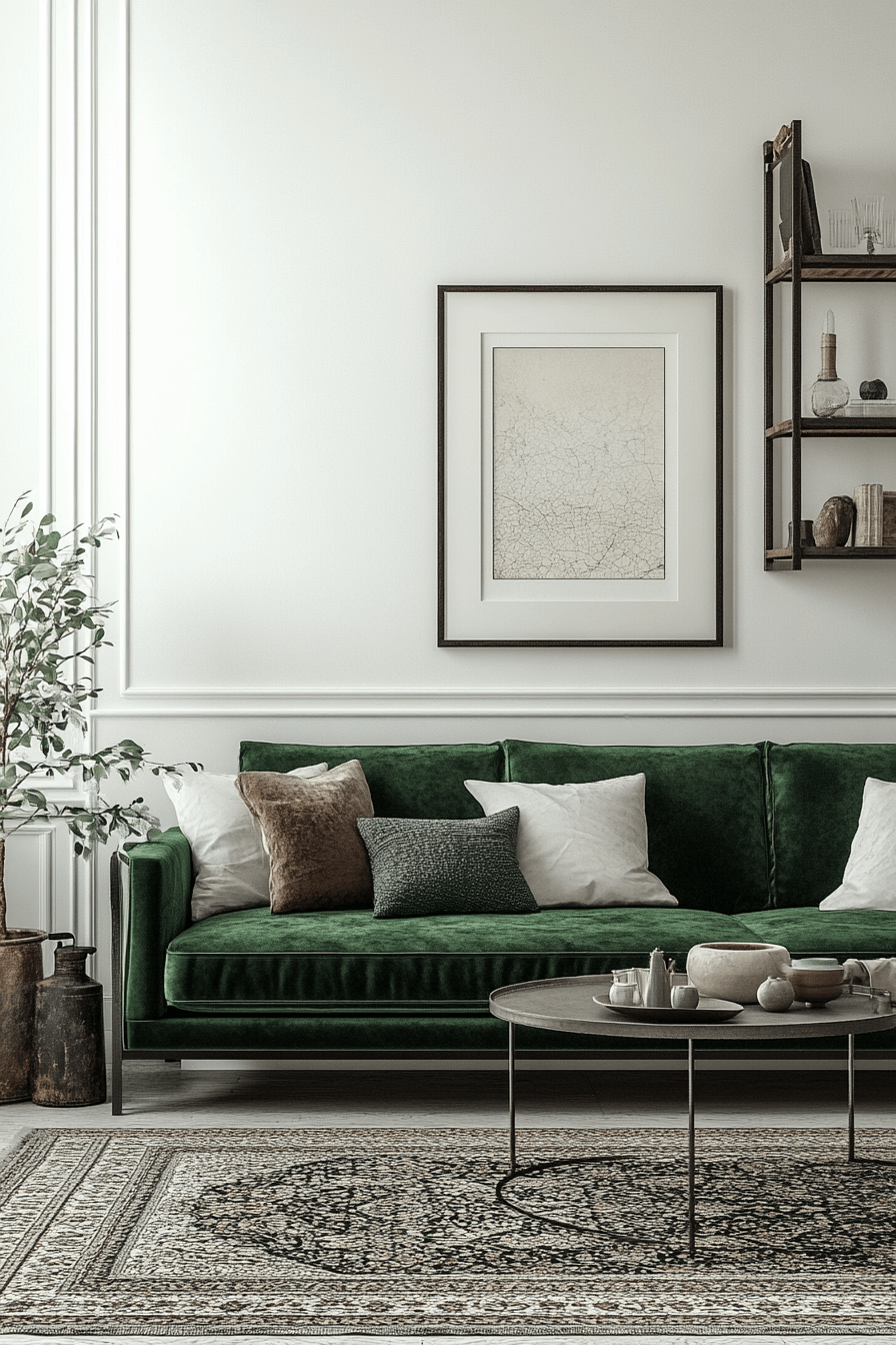 green couch living room ideas