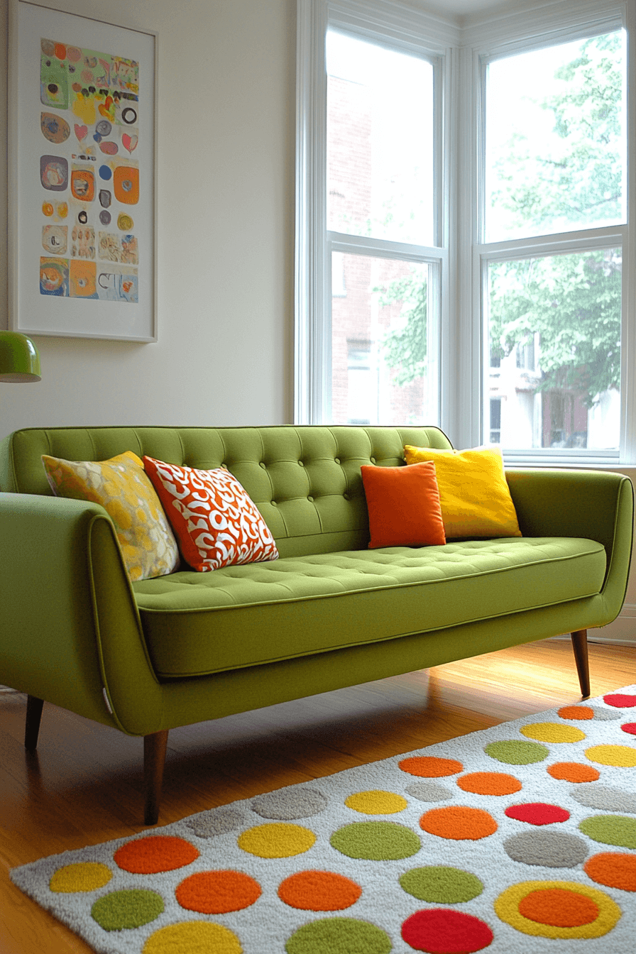green couch living room ideas