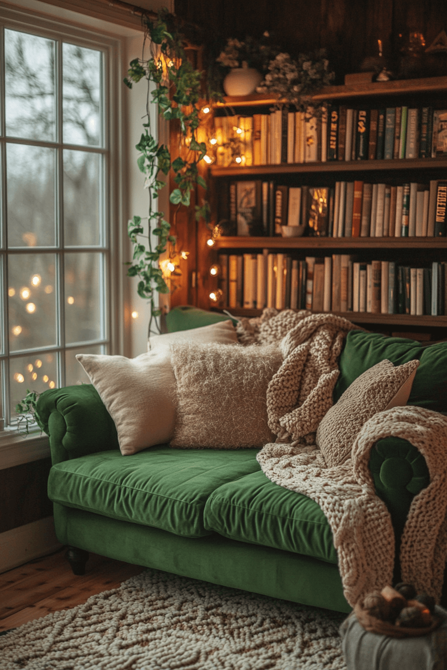green couch living room ideas