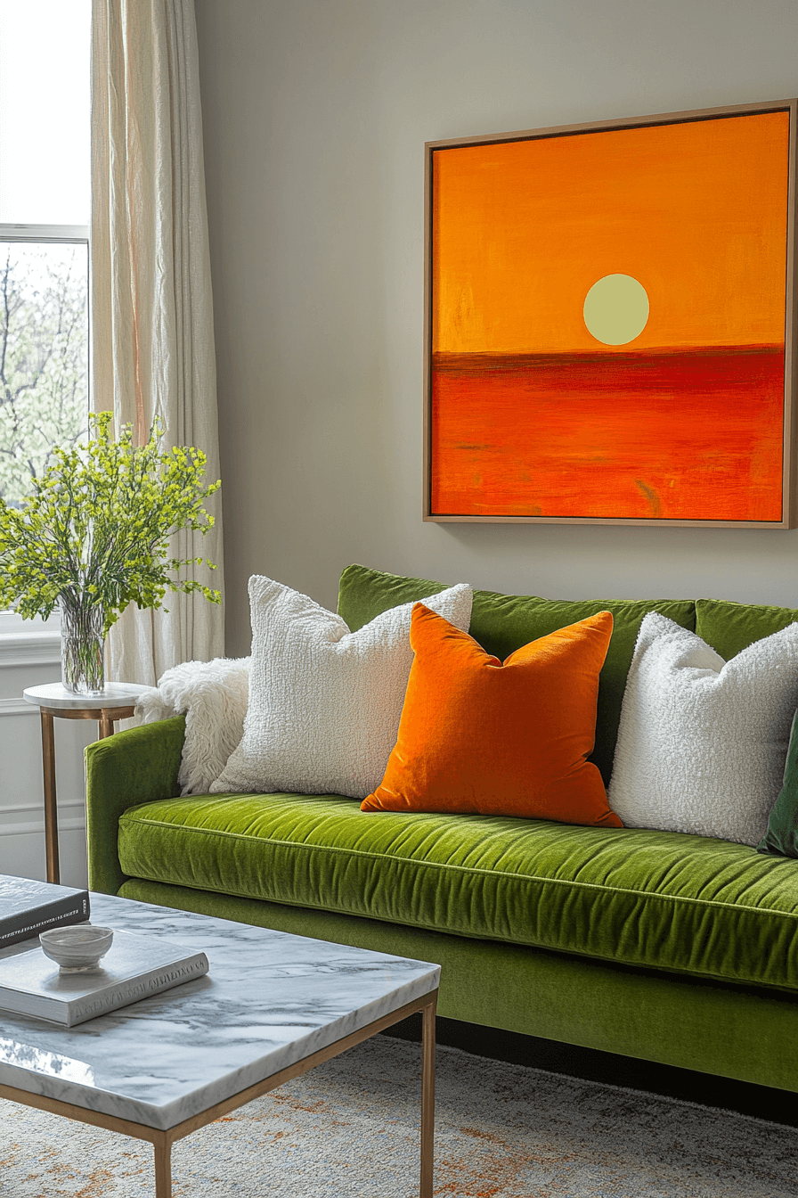 green couch living room ideas