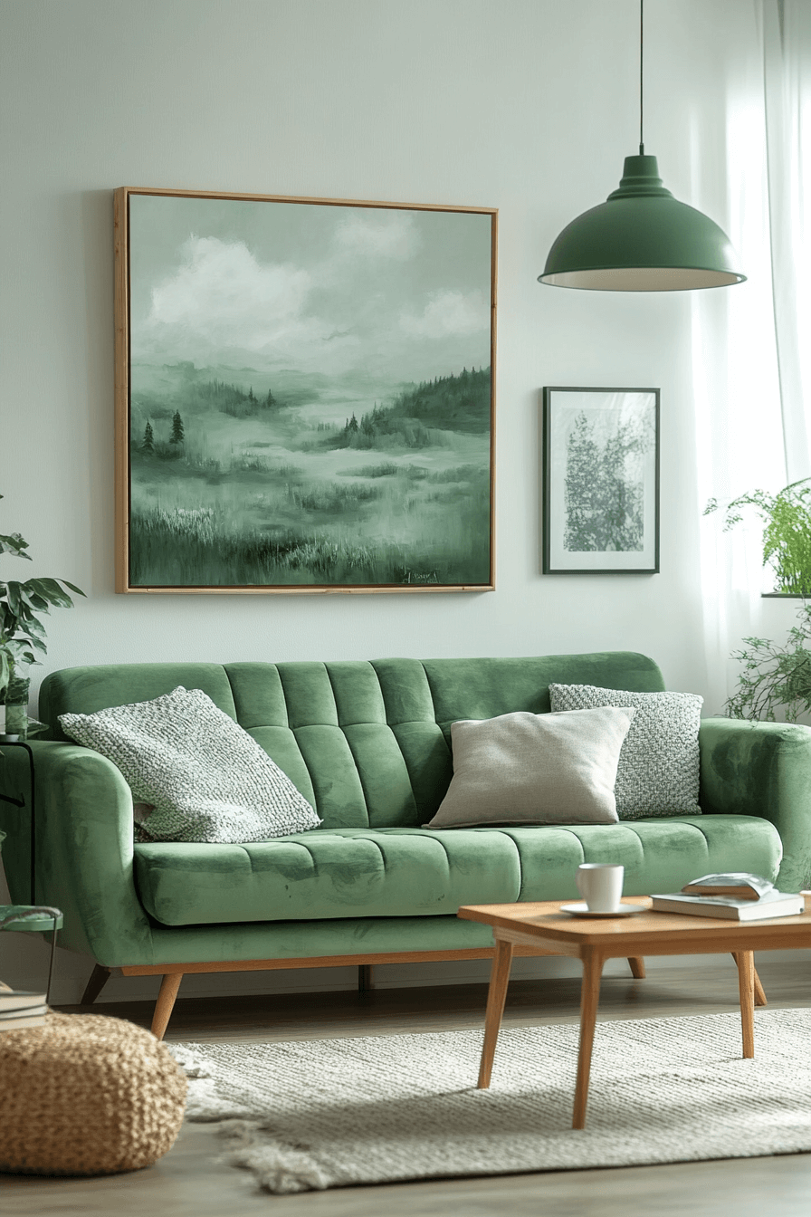 green couch living room ideas