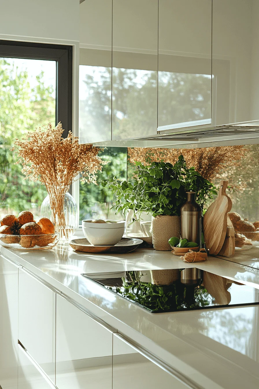 mirror backsplash in kitchen