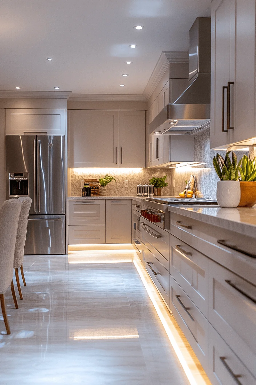 soft kitchen lighting