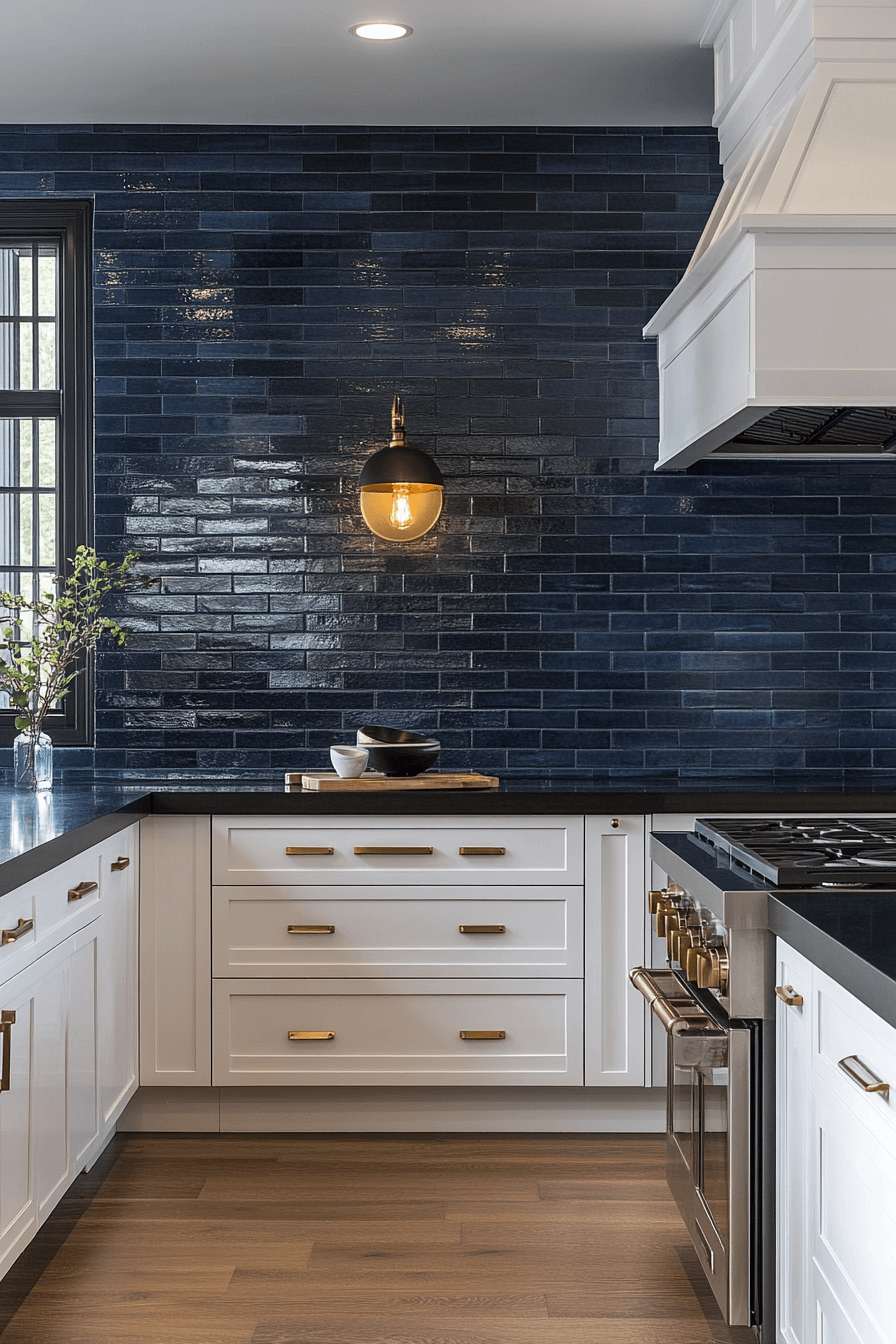 blue backsplash kitchen