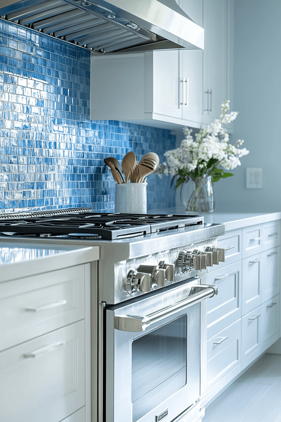 blue backsplash kitchen
