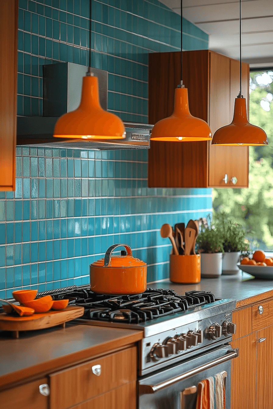 blue backsplash kitchen