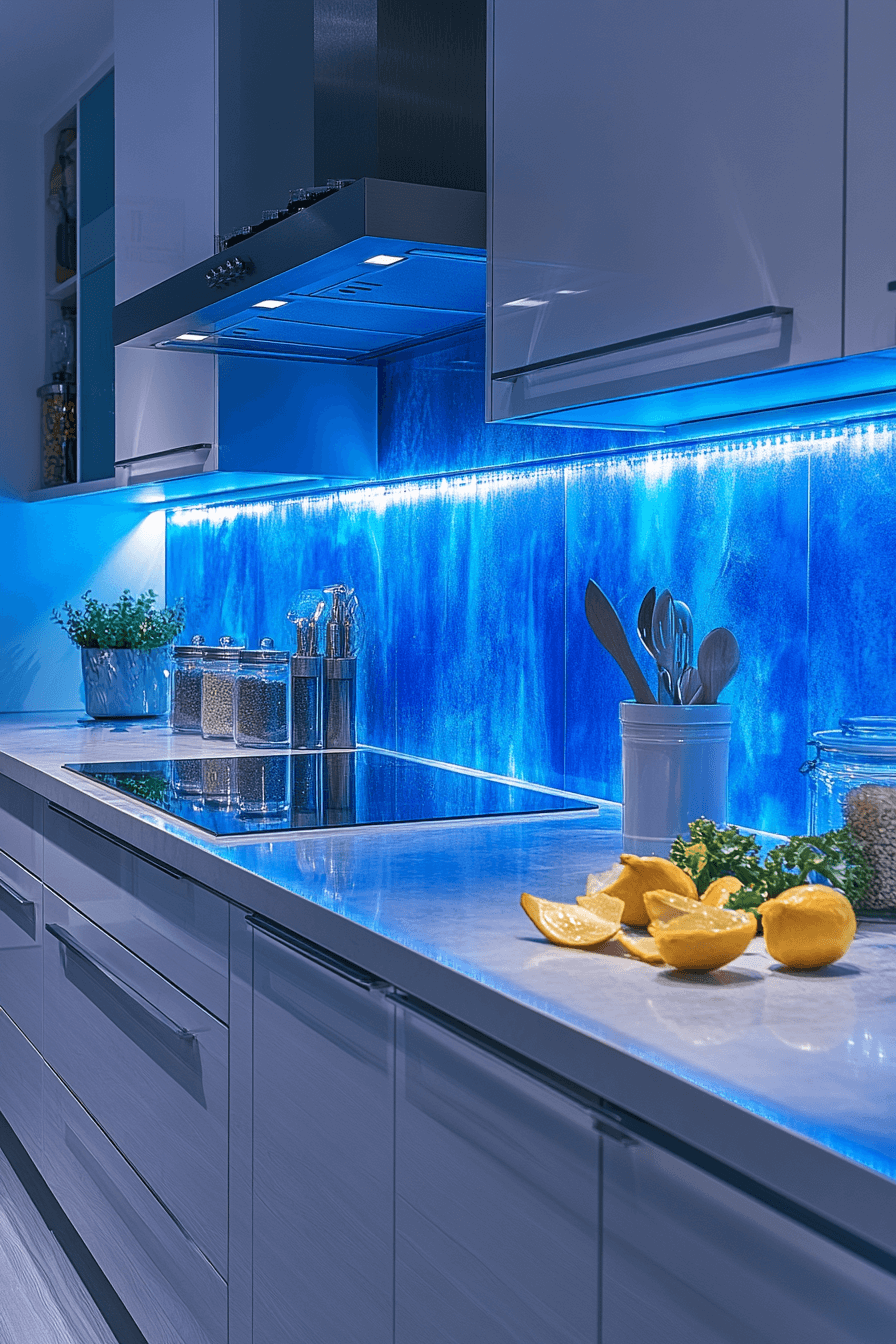 blue backsplash kitchen