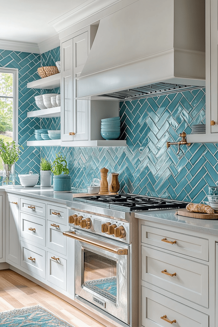 green backsplash kitchen