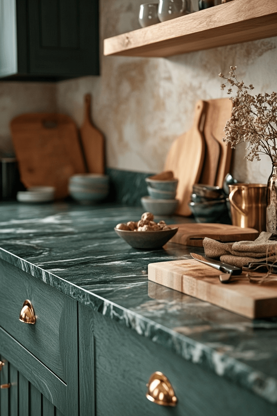 green backsplash kitchen