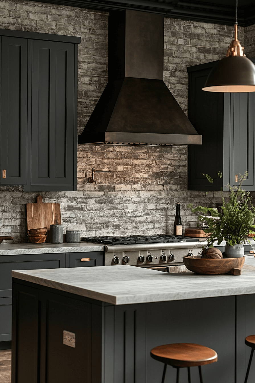 brick backsplash kitchen