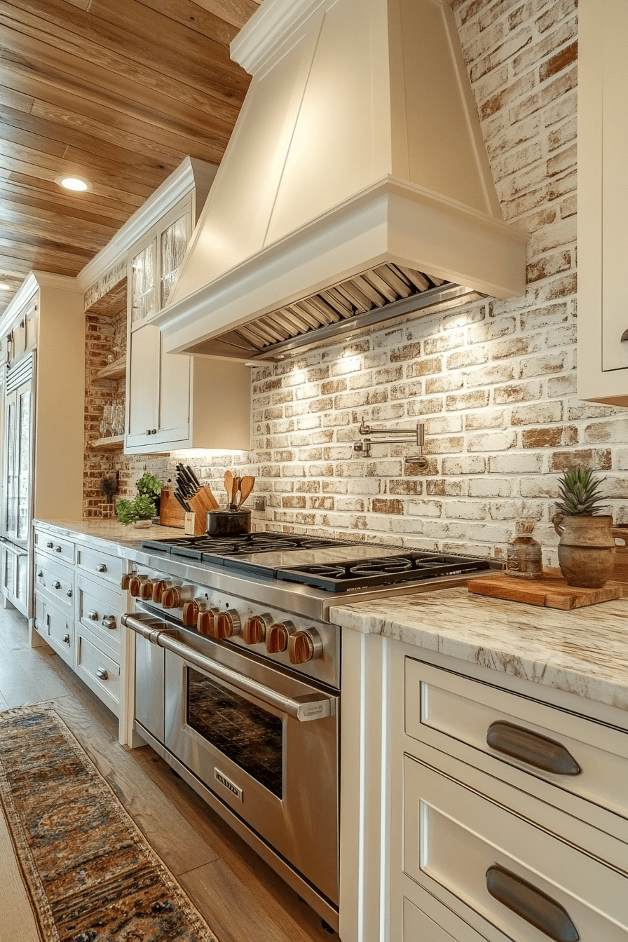 brick backsplash kitchen