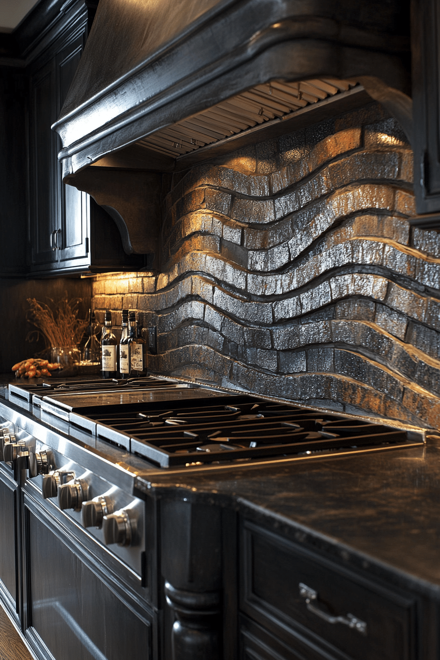 brick backsplash kitchen