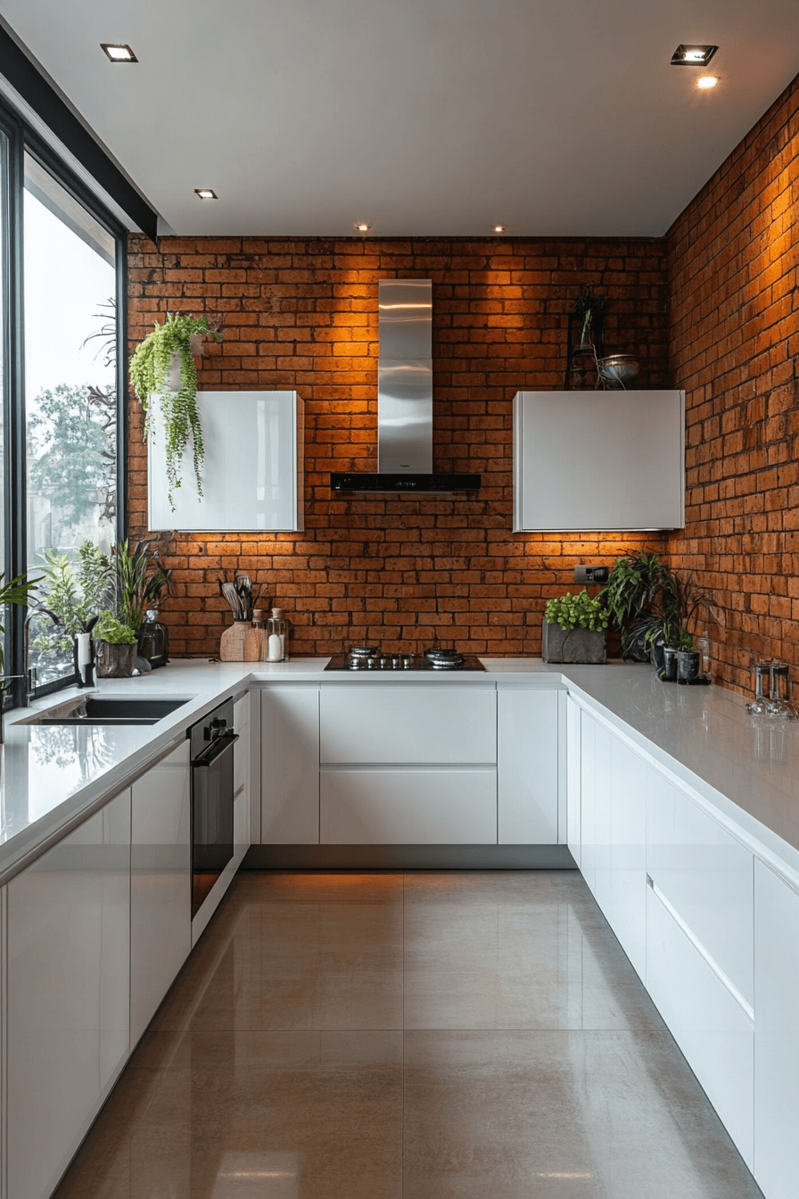 brick backsplash kitchen