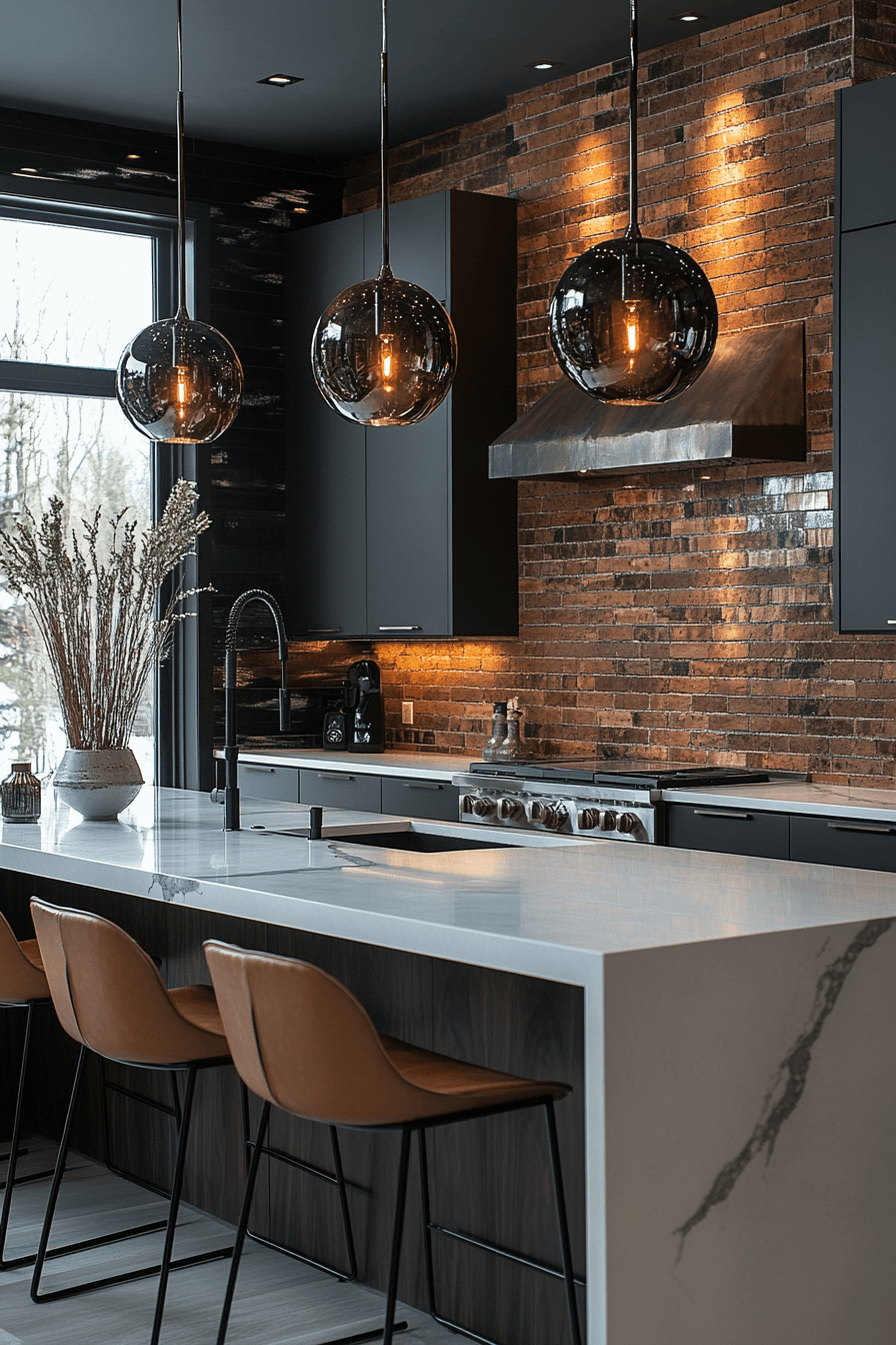 brick backsplash kitchen