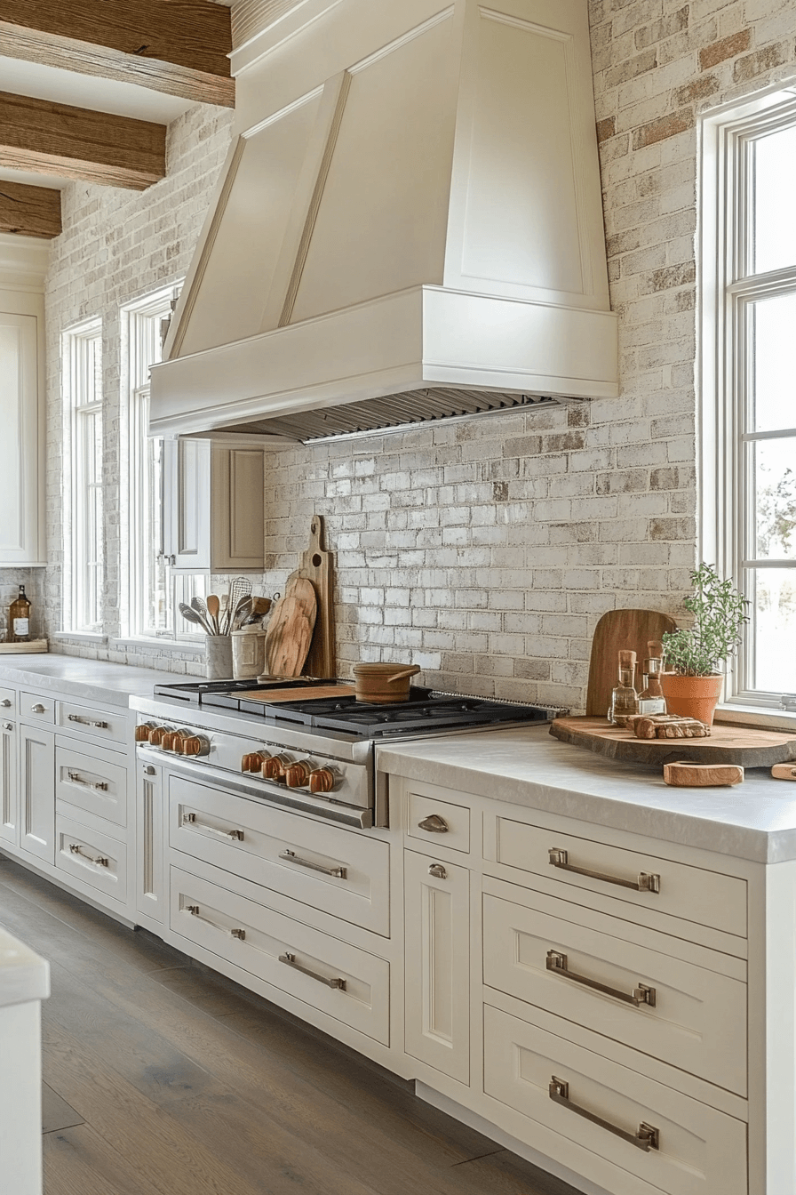 brick backsplash kitchen