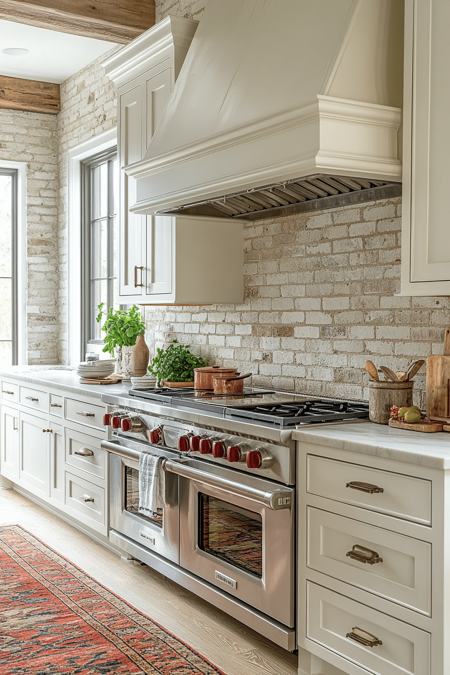 brick backsplash kitchen