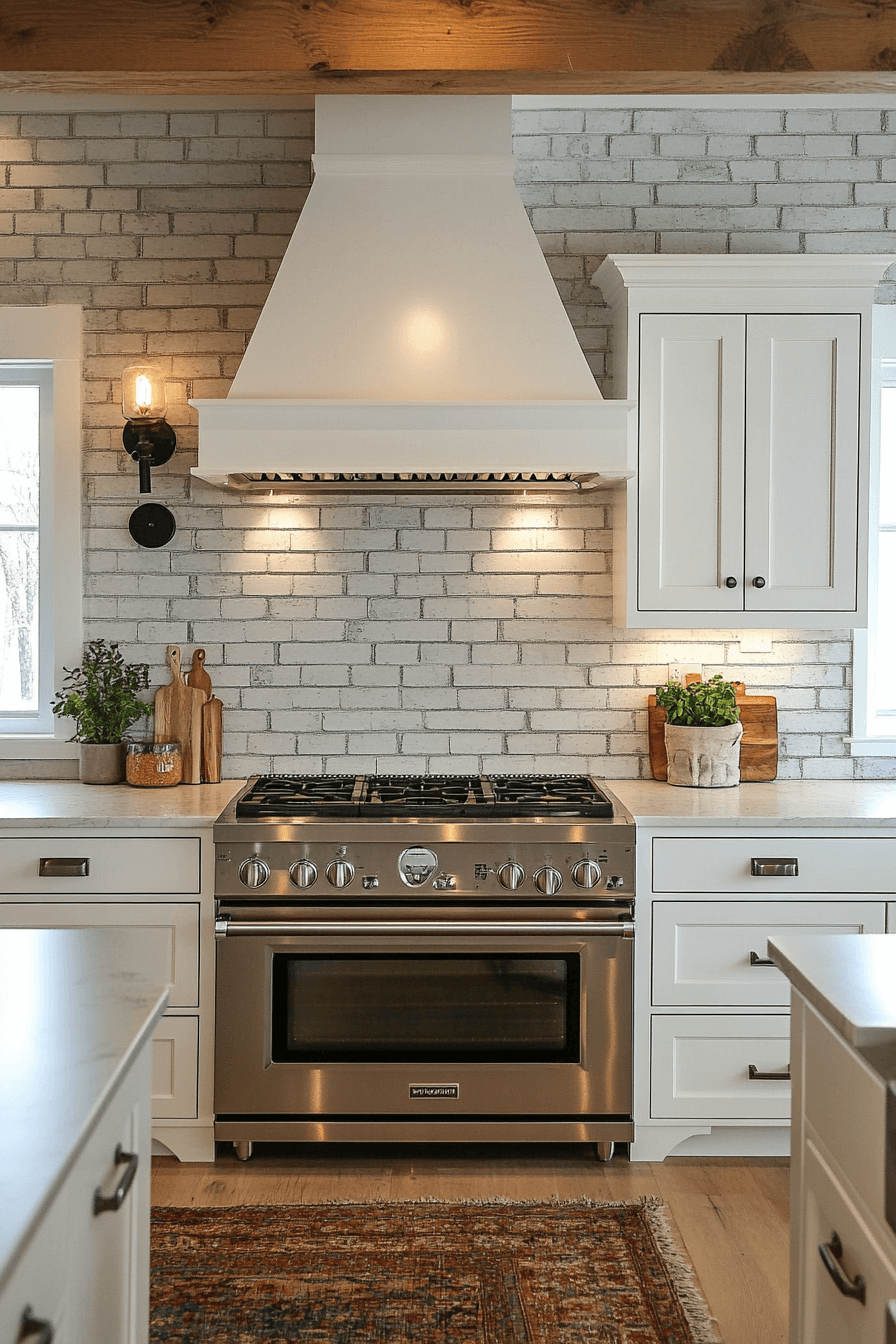 brick backsplash kitchen